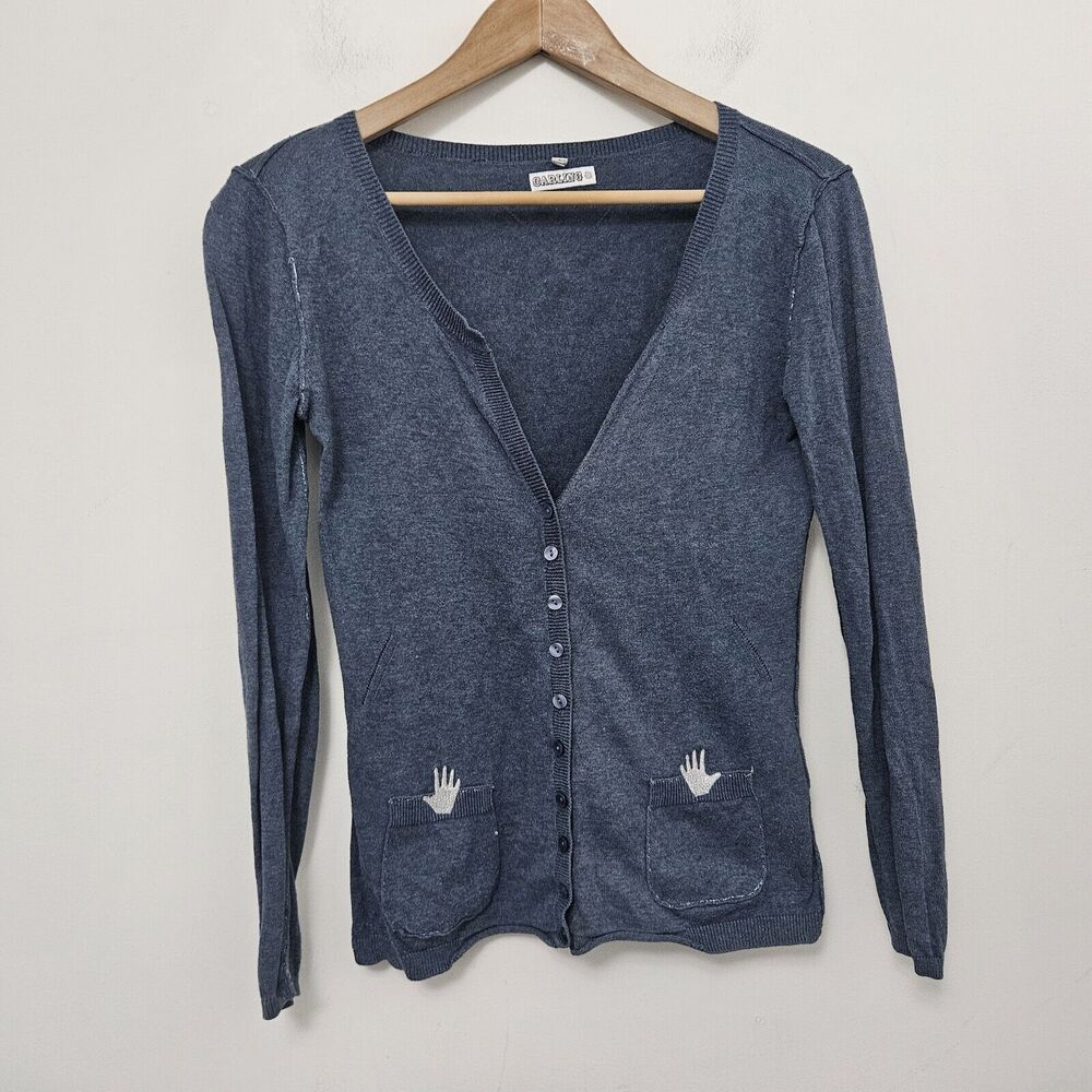 CARLING Women's Blue Long Sleeve Lightweight Cardigan Sweater Size S